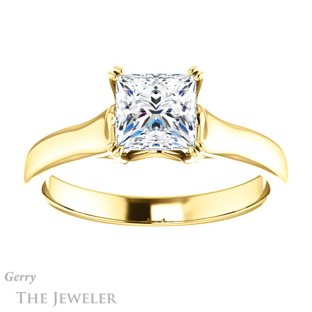 Princess Cut Forever One Moissanite Engagement Ring #GTJ917-square-fo-y