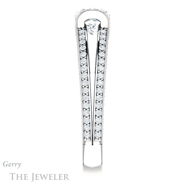 Cushion Cut Forever One Moissanite Engagement Ring #GTJ918-cushion-fo-w | Gerry The Jeweler Cushion Cut Forever One Moissanite Engagement Ring #GTJ918-cushion-fo-w