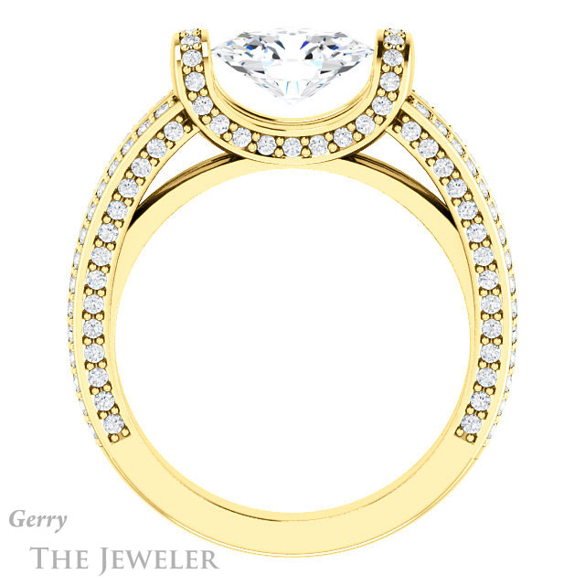 Oval Shaped Forever One Moissanite Engagement Ring #GTJ918-oval-fo-y | Gerry The Jeweler Oval Shaped Forever One Moissanite Engagement Ring #GTJ918-oval-fo-y