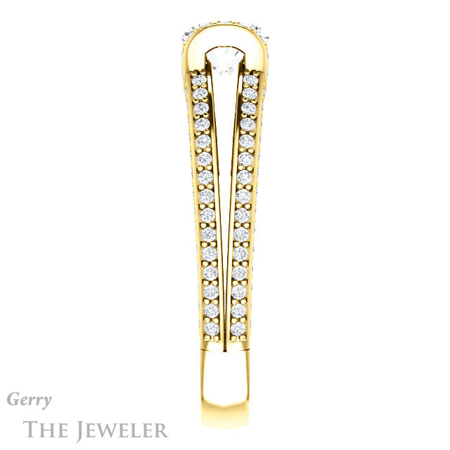 Oval Shaped Forever One Moissanite Engagement Ring #GTJ918-oval-fo-y | Gerry The Jeweler Oval Shaped Forever One Moissanite Engagement Ring #GTJ918-oval-fo-y