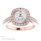 Cushion Cut Forever One Moissanite Engagement Ring #GTJ920-cushion-fo-r