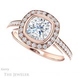 Cushion Cut Forever One Moissanite Engagement Ring #GTJ920-cushion-fo-r