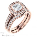 Cushion Cut Forever One Moissanite Engagement Ring #GTJ920-cushion-fo-r