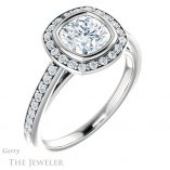 Cushion Cut Forever One Moissanite Engagement Ring #GTJ920-cushion-fo-w