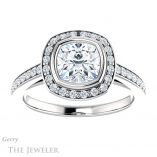 Cushion Cut Forever One Moissanite Engagement Ring #GTJ920-cushion-fo-w