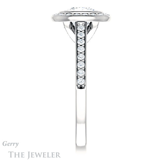 Cushion Cut Forever One Moissanite Engagement Ring #GTJ920-cushion-fo-w