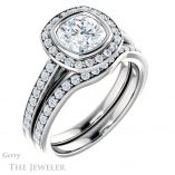 Cushion Cut Forever One Moissanite Engagement Ring #GTJ920-cushion-fo-w