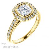 Cushion Cut Forever One Moissanite Engagement Ring #GTJ920-cushion-fo-y 4 Cushion Cut Forever One Moissanite Engagement Ring #GTJ920-cushion-fo-y