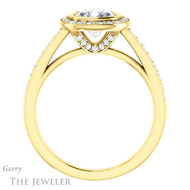 Cushion Cut Forever One Moissanite Engagement Ring #GTJ920-cushion-fo-y 2 Cushion Cut Forever One Moissanite Engagement Ring #GTJ920-cushion-fo-y