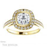 Cushion Cut Forever One Moissanite Engagement Ring #GTJ920-cushion-fo-y 1 Cushion Cut Forever One Moissanite Engagement Ring #GTJ920-cushion-fo-y
