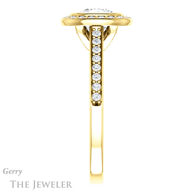 Cushion Cut Forever One Moissanite Engagement Ring #GTJ920-cushion-fo-y 3 Cushion Cut Forever One Moissanite Engagement Ring #GTJ920-cushion-fo-y