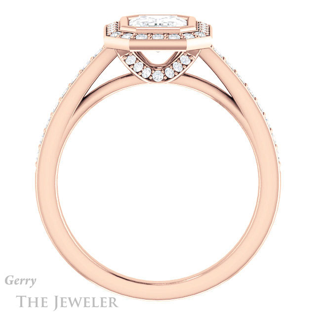 Emerald Cut Forever Brilliant Moissanite Engagement Ring #GTJ920-emerald-fb-r