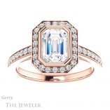 Emerald Cut Forever Brilliant Moissanite Engagement Ring #GTJ920-emerald-fb-r