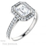 Emerald Cut Forever Brilliant Moissanite Engagement Ring #GTJ920-emerald-fb-w