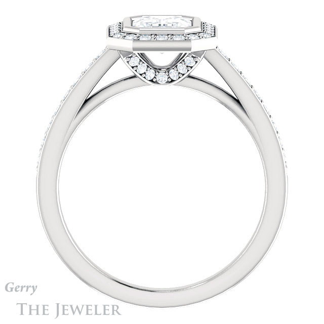 Emerald Cut Forever Brilliant Moissanite Engagement Ring #GTJ920-emerald-fb-w