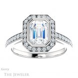 Emerald Cut Forever Brilliant Moissanite Engagement Ring #GTJ920-emerald-fb-w