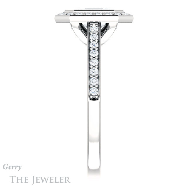 Emerald Cut Forever Brilliant Moissanite Engagement Ring #GTJ920-emerald-fb-w