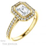 Emerald Cut Forever One Moissanite Engagement Ring #GTJ920-emerald-fb-y 4 Emerald Cut Forever Brilliant Moissanite Engagement Ring #GTJ920-emerald-fb-y