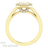 Emerald Cut Forever One Moissanite Engagement Ring #GTJ920-emerald-fb-y 2 Emerald Cut Forever Brilliant Moissanite Engagement Ring #GTJ920-emerald-fb-y