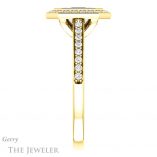 Emerald Cut Forever One Moissanite Engagement Ring #GTJ920-emerald-fb-y 3 Emerald Cut Forever Brilliant Moissanite Engagement Ring #GTJ920-emerald-fb-y