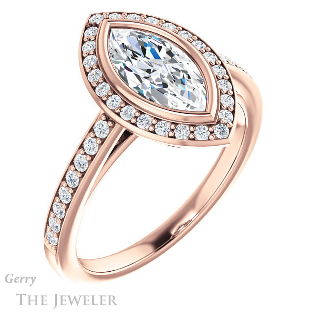 Marquise Cut Forever Brilliant Moissanite Engagement Ring #GTJ920-marquise-fb-r