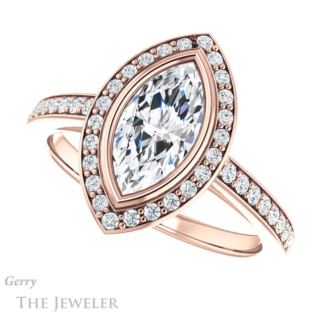 Marquise Cut Forever Brilliant Moissanite Engagement Ring #GTJ920-marquise-fb-r