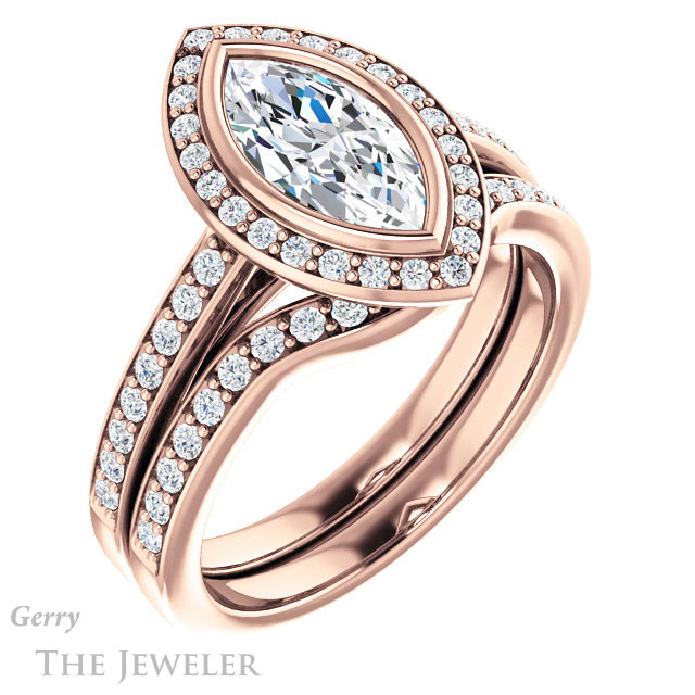 Marquise Cut Forever Brilliant Moissanite Engagement Ring #GTJ920-marquise-fb-r