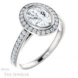 Oval Shaped Forever One Moissanite Engagement Ring #GTJ920-oval-fo-w