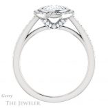Oval Shaped Forever One Moissanite Engagement Ring #GTJ920-oval-fo-w