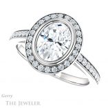 Oval Shaped Forever One Moissanite Engagement Ring #GTJ920-oval-fo-w