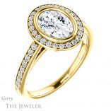 Oval Shaped Forever One Moissanite Engagement Ring #GTJ920-oval-fo-y
