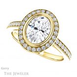 Oval Shaped Forever One Moissanite Engagement Ring #GTJ920-oval-fo-y