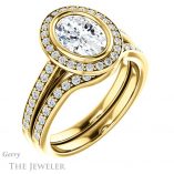 Oval Shaped Forever One Moissanite Engagement Ring #GTJ920-oval-fo-y