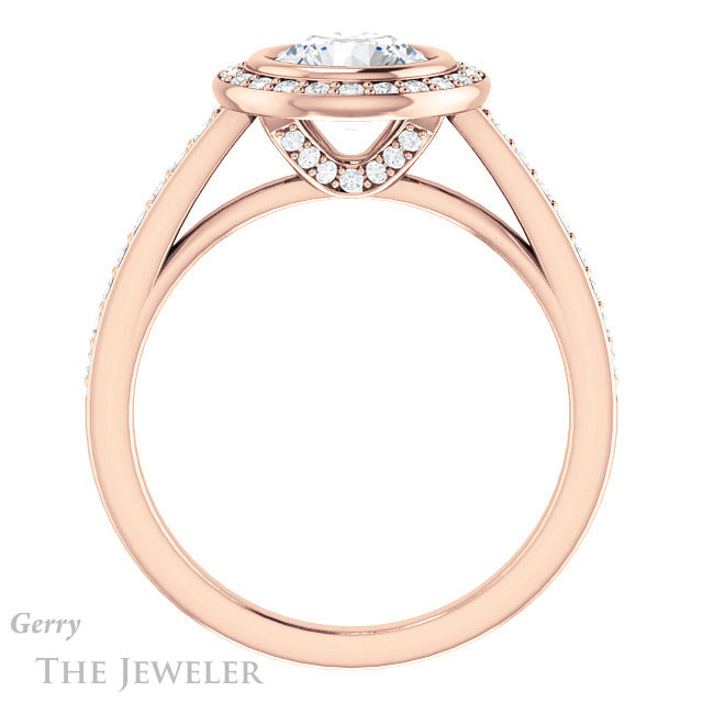 Round Cut Forever One Moissanite Engagement Ring #GTJ920-round-fo-r