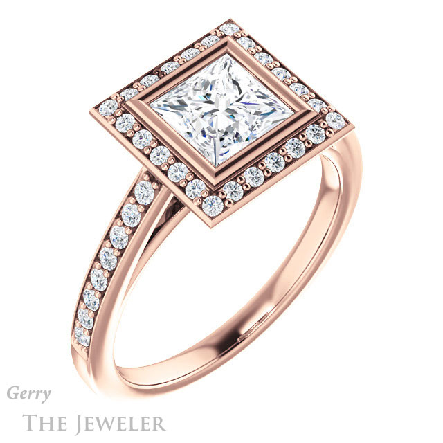 Princess Cut Forever One Moissanite Engagement Ring #GTJ920-square-fo-r