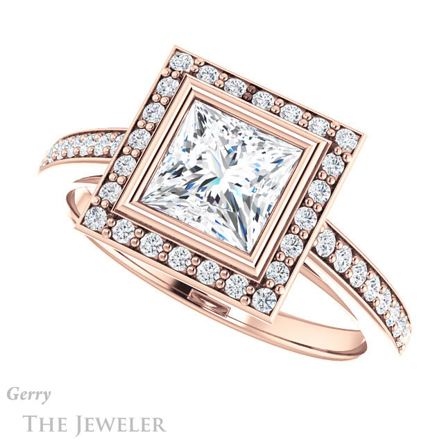 Princess Cut Forever One Moissanite Engagement Ring #GTJ920-square-fo-r