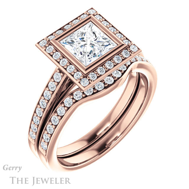 Princess Cut Forever One Moissanite Engagement Ring #GTJ920-square-fo-r