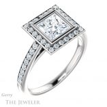 Princess Cut Forever One Moissanite Engagement Ring #GTJ920-square-fo-w 4 Princess Cut Forever One Moissanite Engagement Ring #GTJ920-square-fo-w