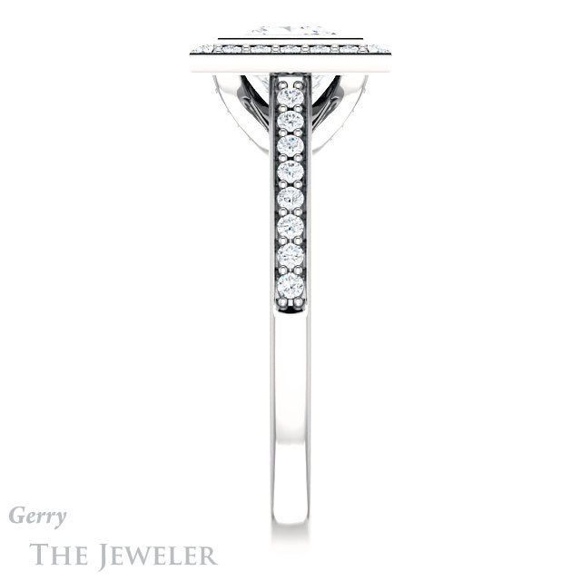 Princess Cut Forever One Moissanite Engagement Ring #GTJ920-square-fo-w 3 Princess Cut Forever One Moissanite Engagement Ring #GTJ920-square-fo-w