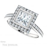 Princess Cut Forever One Moissanite Engagement Ring #GTJ920-square-fo-w 5 Princess Cut Forever One Moissanite Engagement Ring #GTJ920-square-fo-w