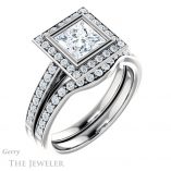 Princess Cut Forever One Moissanite Engagement Ring #GTJ920-square-fo-w 6 Princess Cut Forever One Moissanite Engagement Ring #GTJ920-square-fo-w