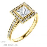 Princess Cut Forever One Moissanite Engagement Ring #GTJ920-square-fo-y