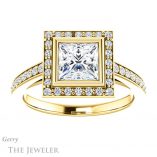 Princess Cut Forever One Moissanite Engagement Ring #GTJ920-square-fo-y