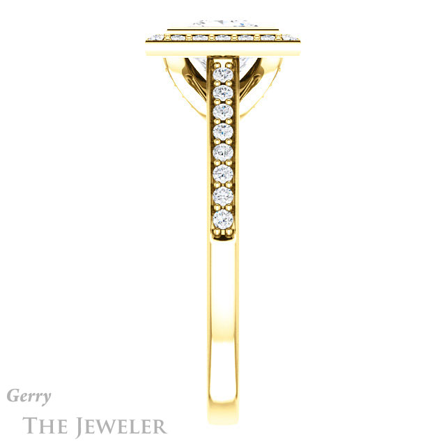 Princess Cut Forever One Moissanite Engagement Ring #GTJ920-square-fo-y