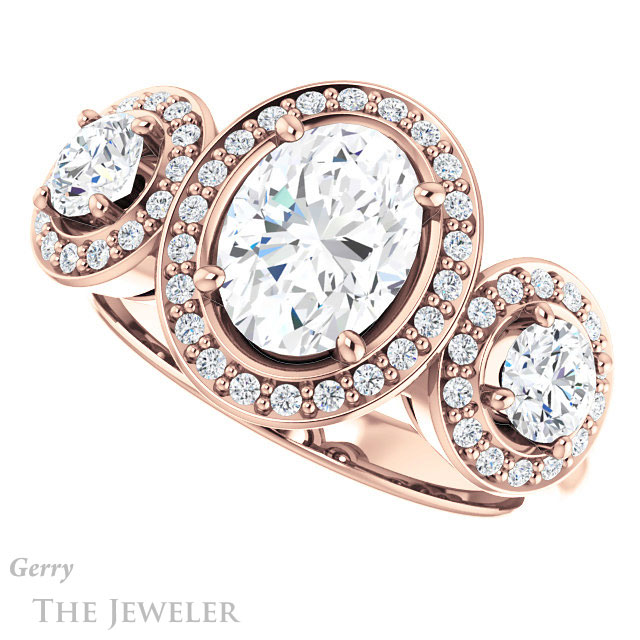 Oval Shaped Forever One Moissanite Engagement Ring #GTJ921-oval-fo-r | Gerry The Jeweler Oval Shaped Forever One Moissanite Engagement Ring #GTJ921-oval-fo-r