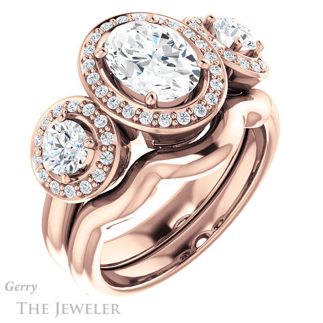 Oval Shaped Forever One Moissanite Engagement Ring #GTJ921-oval-fo-r | Gerry The Jeweler Oval Shaped Forever One Moissanite Engagement Ring #GTJ921-oval-fo-r