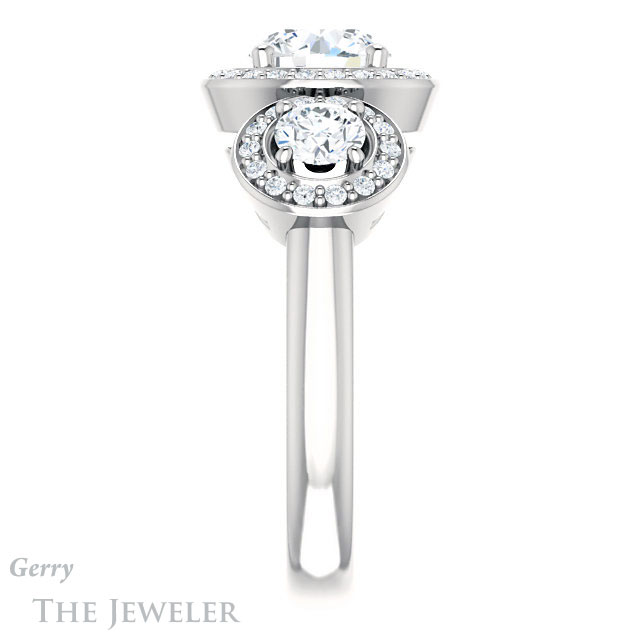 Round Cut Forever One Moissanite Engagement Ring #GTJ921-round-fo-w | Gerry The Jeweler Round Cut Forever One Moissanite Engagement Ring #GTJ921-round-fo-w