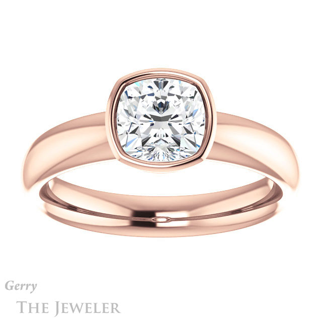Cushion Cut Forever One Moissanite Engagement Ring #GTJ922-cushion-fo-r
