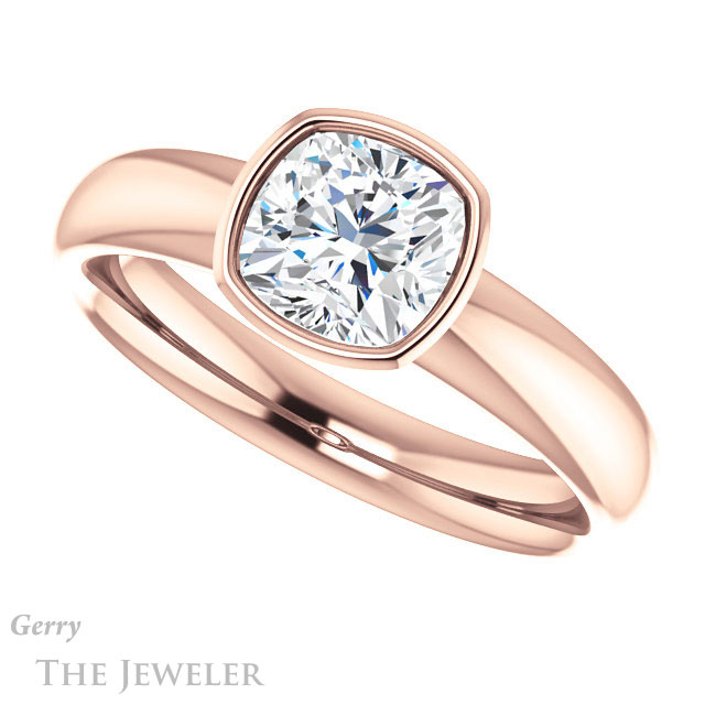 Cushion Cut Forever One Moissanite Engagement Ring #GTJ922-cushion-fo-r