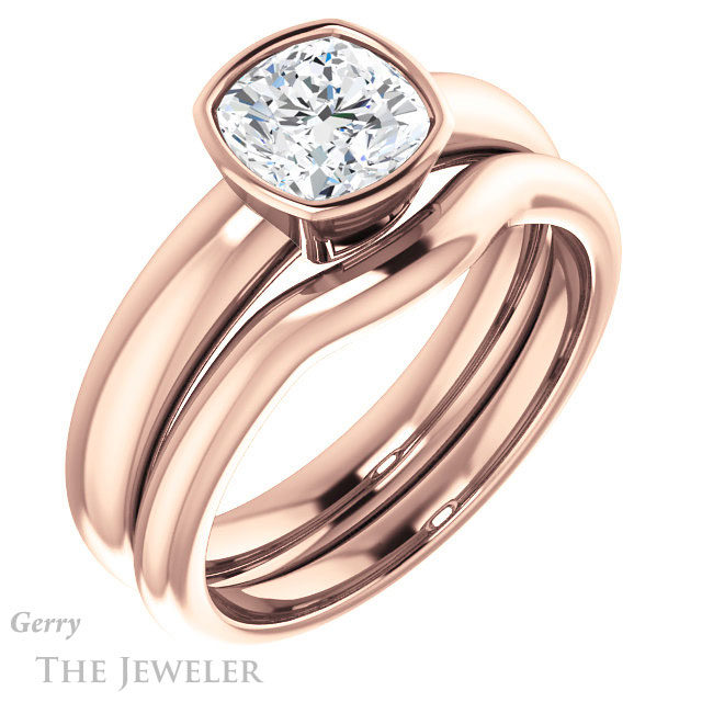 Cushion Cut Forever One Moissanite Engagement Ring #GTJ922-cushion-fo-r